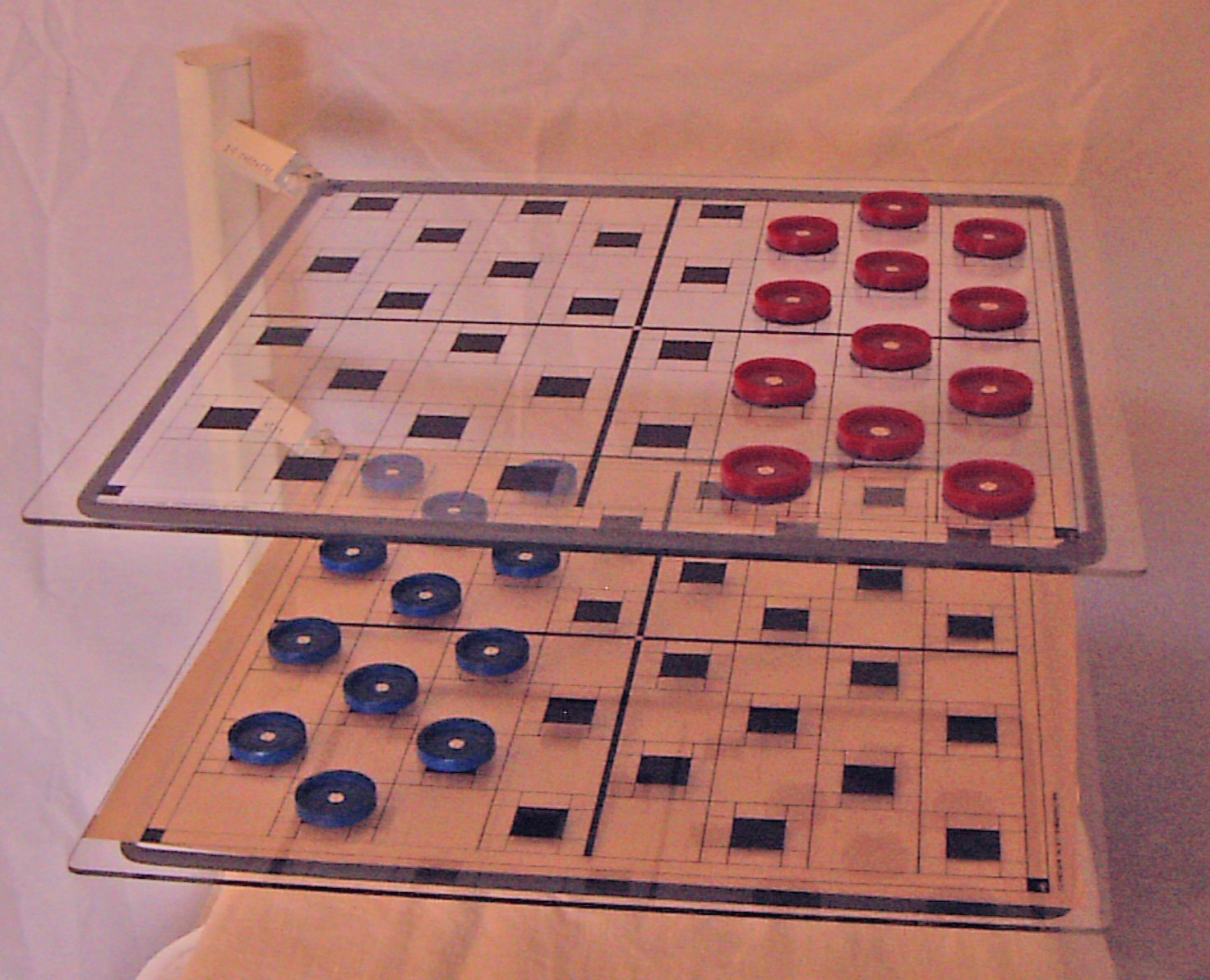 3D Checkers on 2 boards